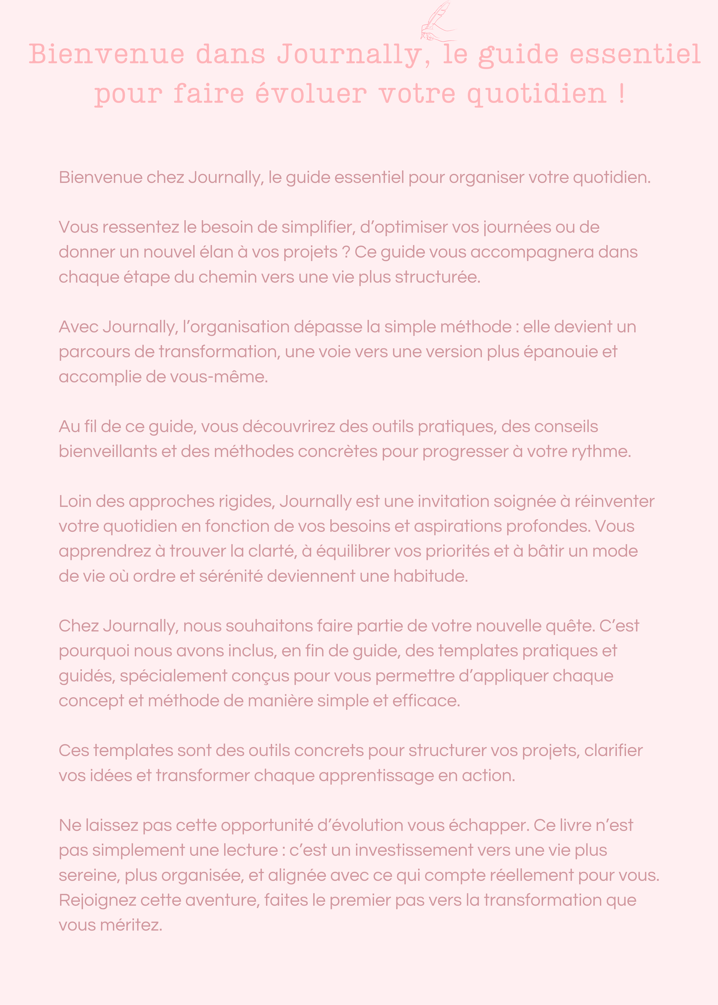 Journally : Ebook d’organisation pour une vie productive